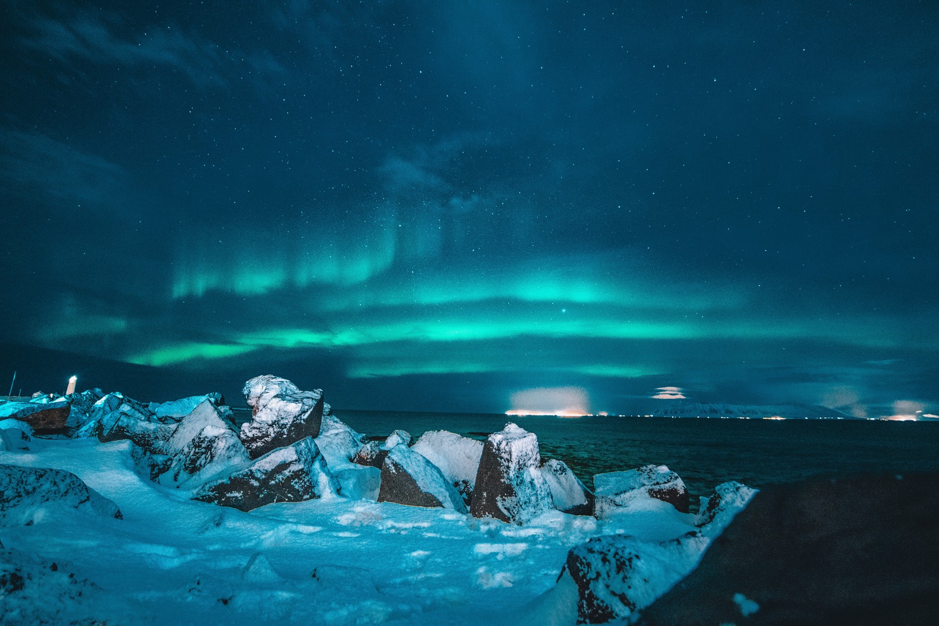 Noorderlicht in IJsland tijdens de winter